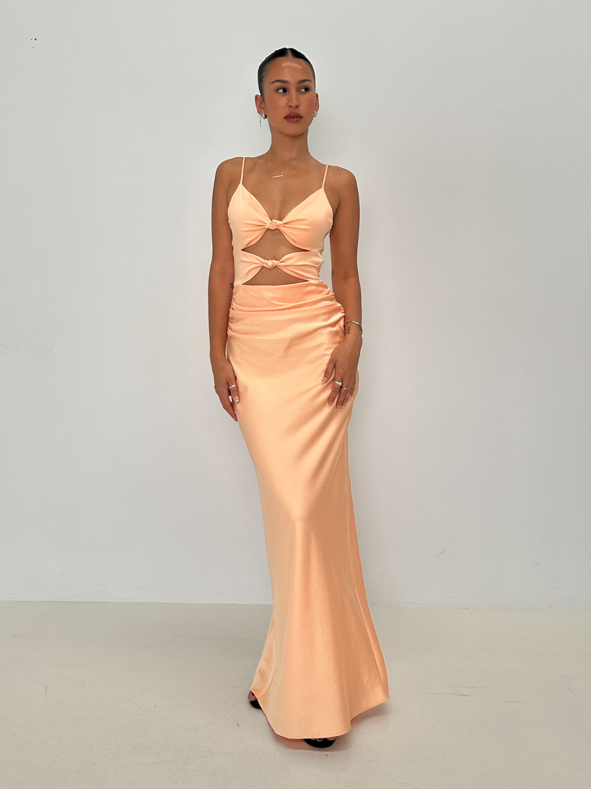 bec and bridge ruby midi dress peach Bec + Bridge | Mari Lou Knot Dress - Peach