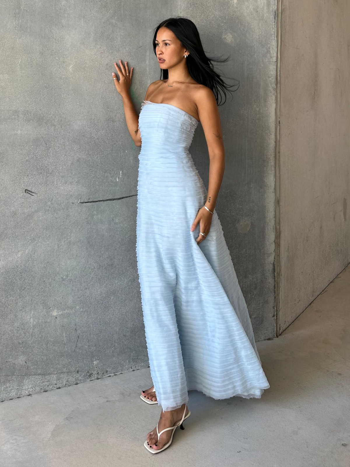 knee length dresses for ladies AJE | Soundscape Maxi - Blue