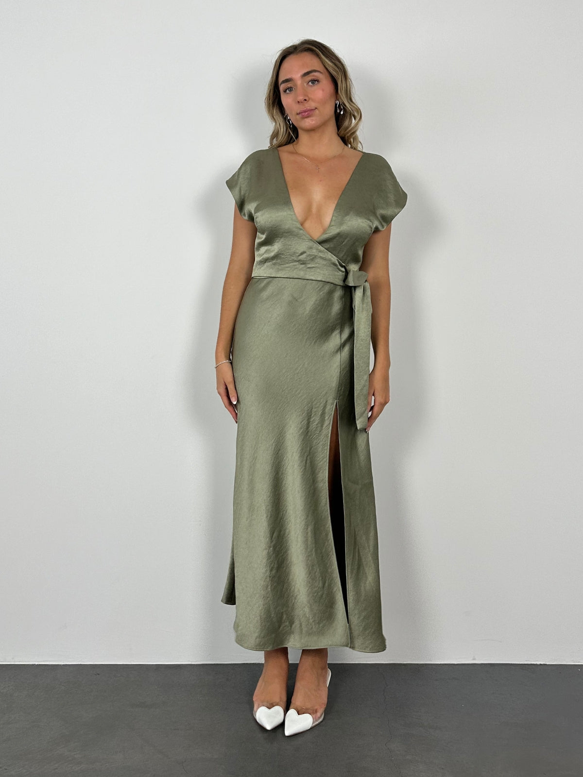 Bec + Bridge | Dreamer Wrap Dress - Sage | Loan That Label Bec + Bridge | Dreamer Wrap Dress - Sage | Loan That Label