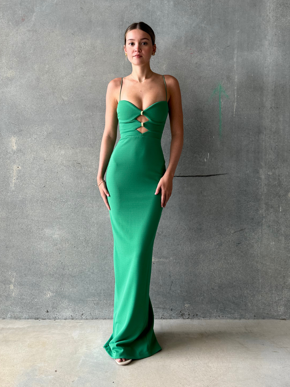 green emerald velvet dress Emerald Muse Cape Dress
