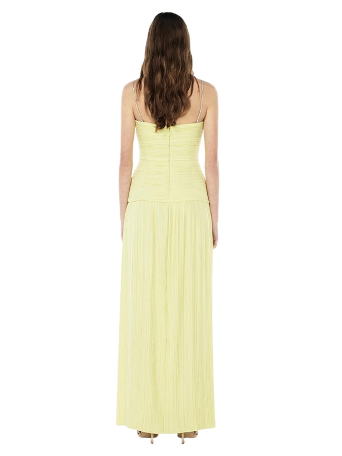 Strapless Pleat Gown - Lemon
