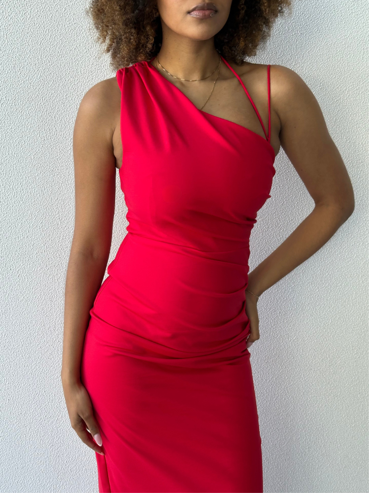 Lani Asymmetrical Gown - Red