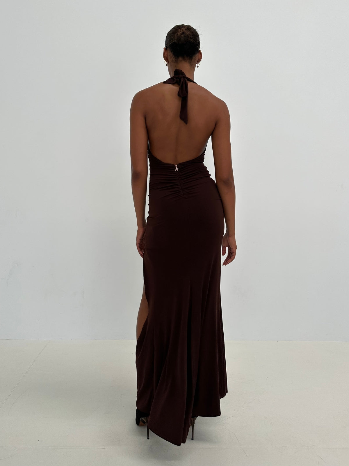 Illegal Halter Gown - Brown