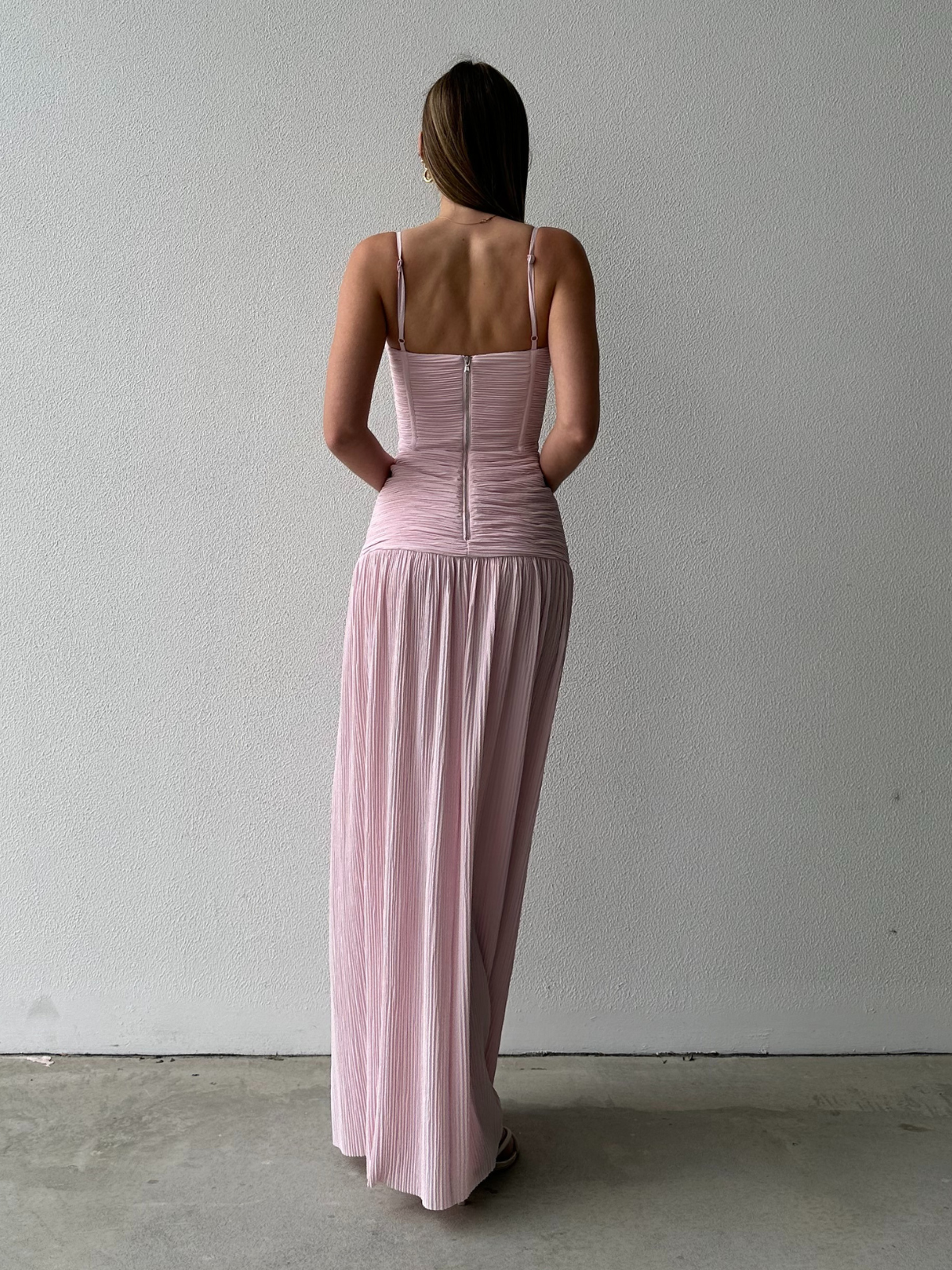 Pleat Gown - Pink