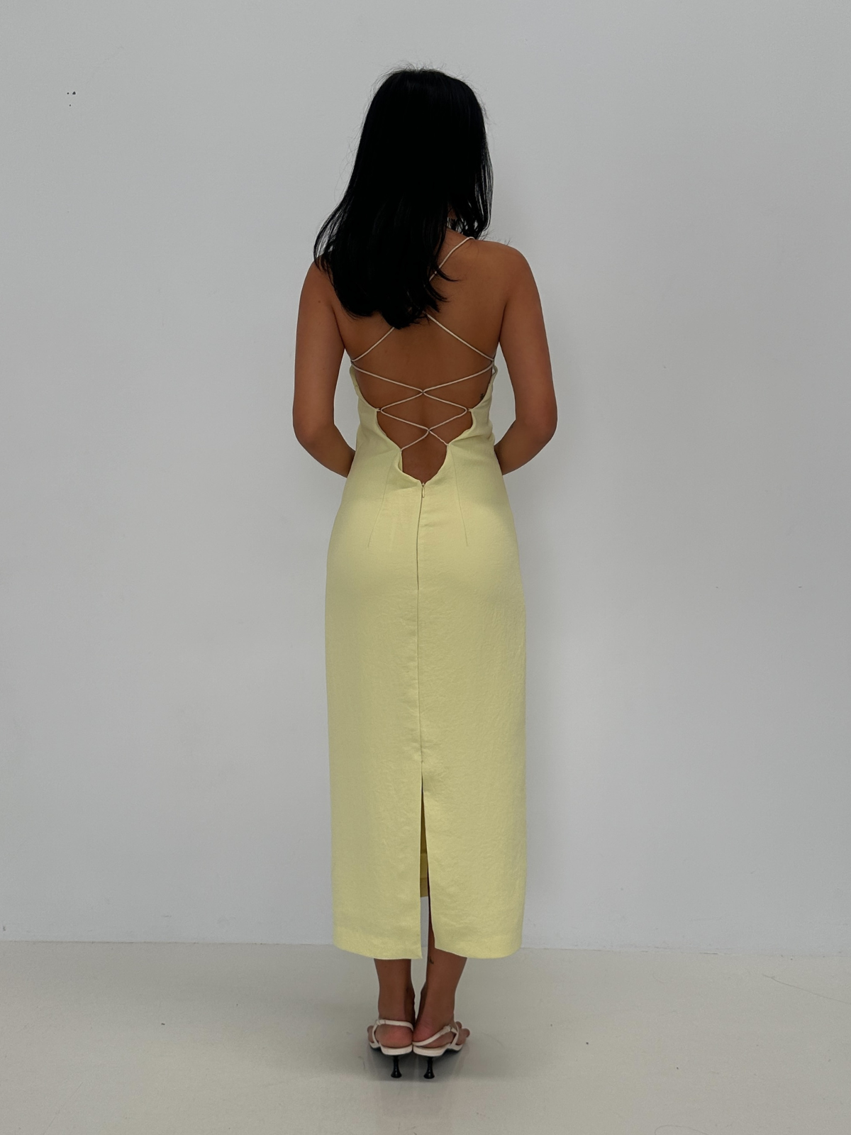 Floating Coil Dress - Lemon