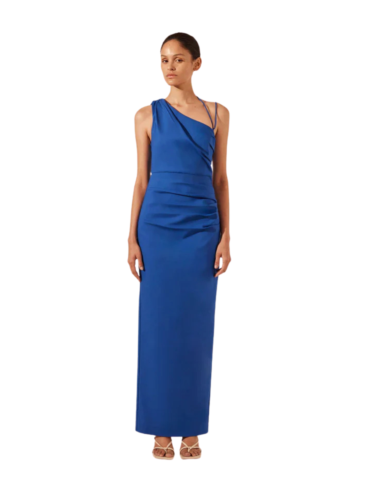 blue dress for baby girl Shona Joy Lani Asymmetrical Gathered Maxi Dress in Azure – Coco & Lola main image 0
