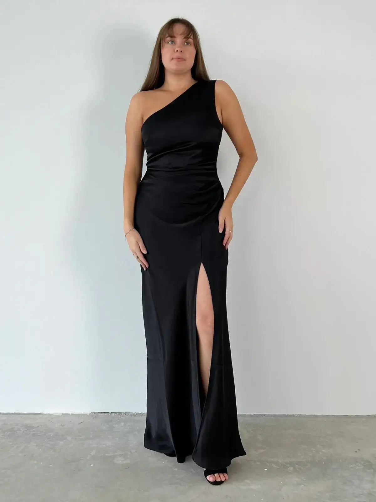 strapless open back dress Sol Maxi Dress in Black