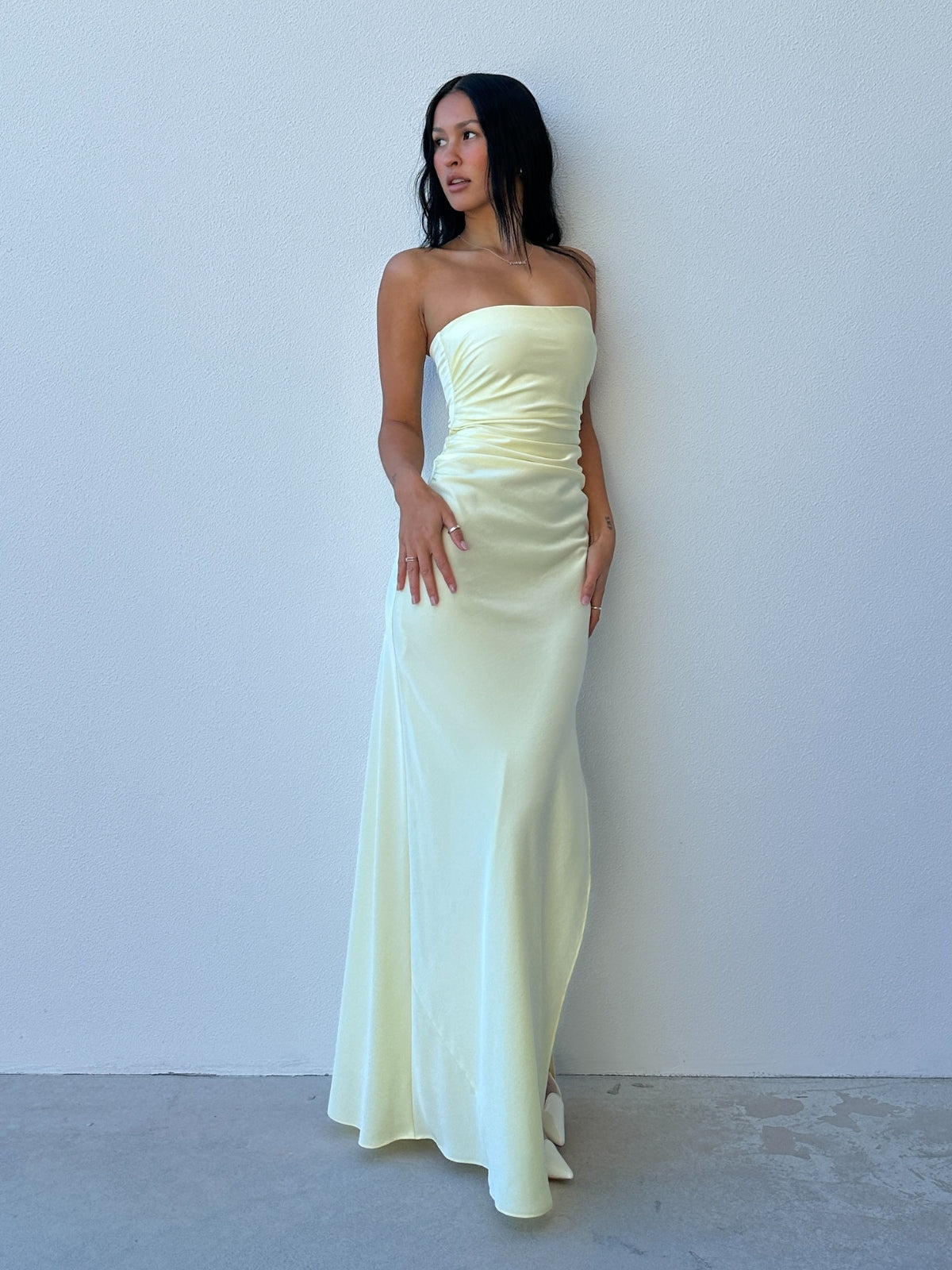 Bec + Bridge | Eternity Strapless Dress - Lemon | Loan That Label