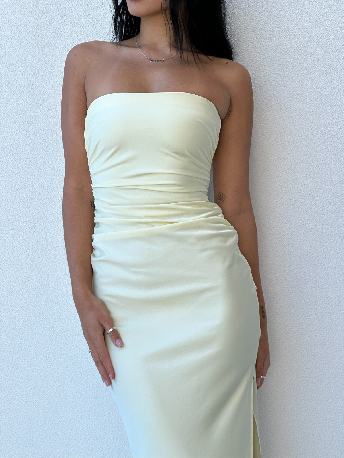 Bec + Bridge | Eternity Strapless Dress - Lemon | Loan That Label