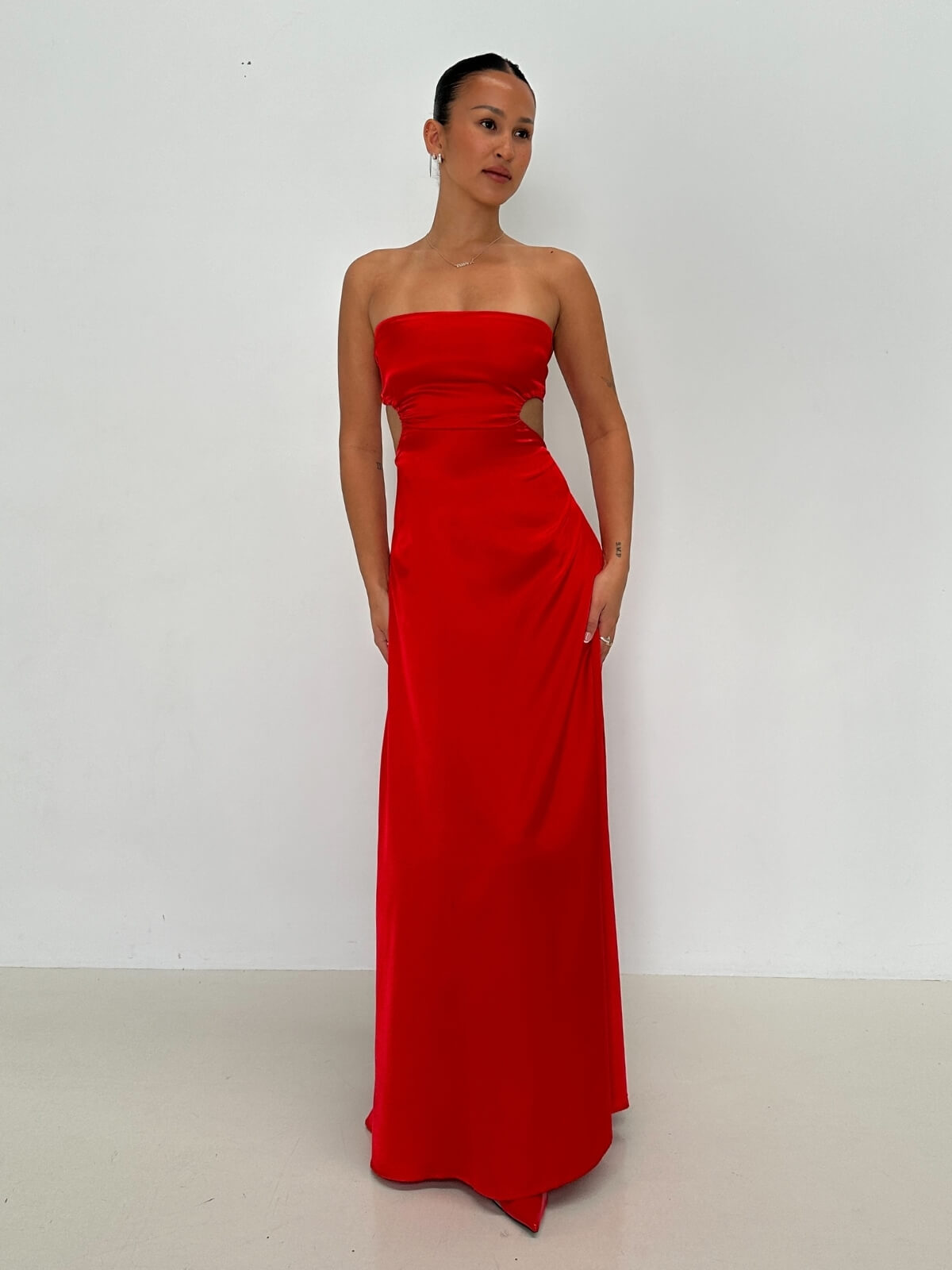 luna red dress Luna Silky Bias Cut Dress in Assouline Red