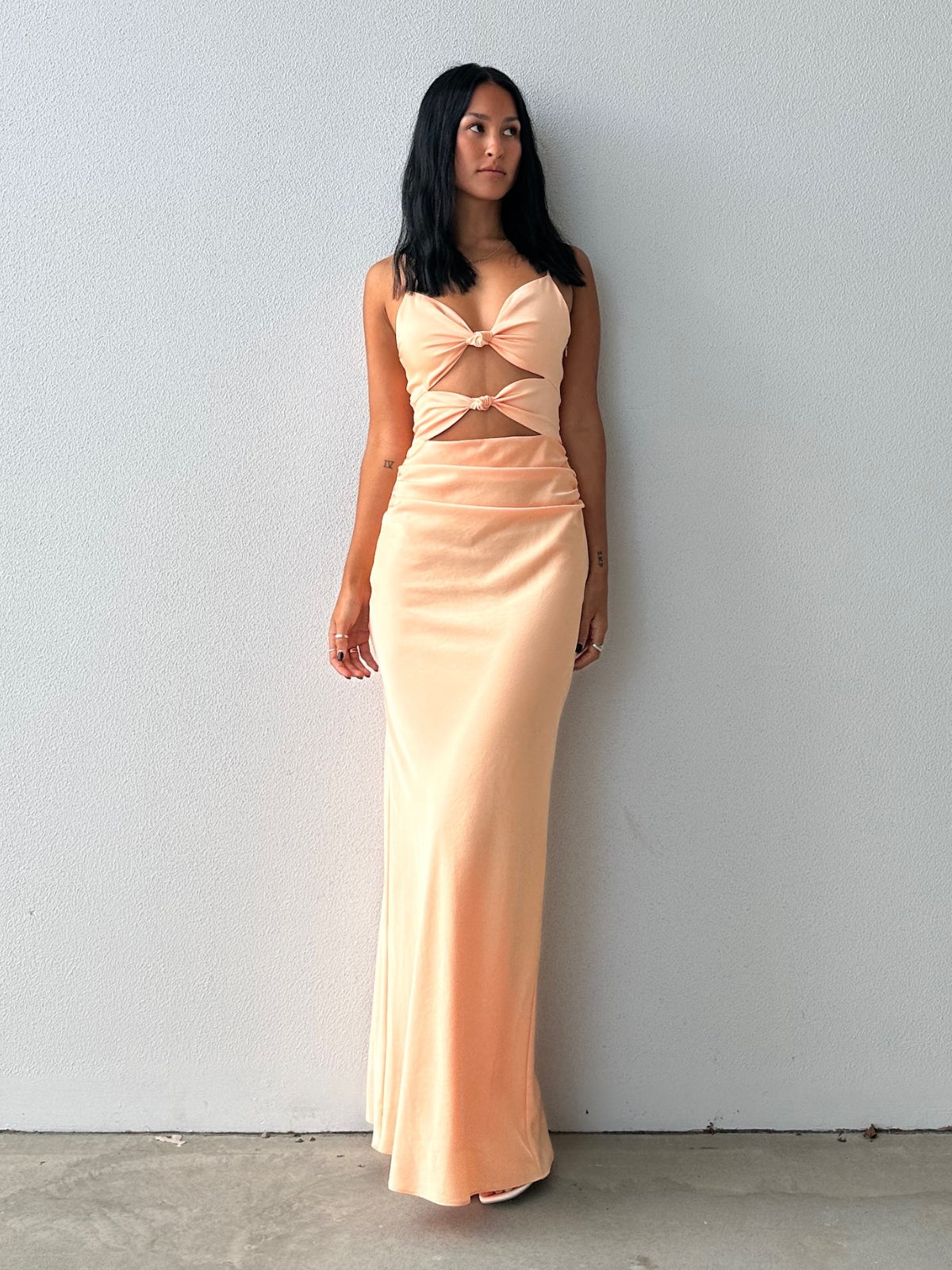 Bec + Bridge | Mari Lou Knot Dress - Peach | Loan That Label