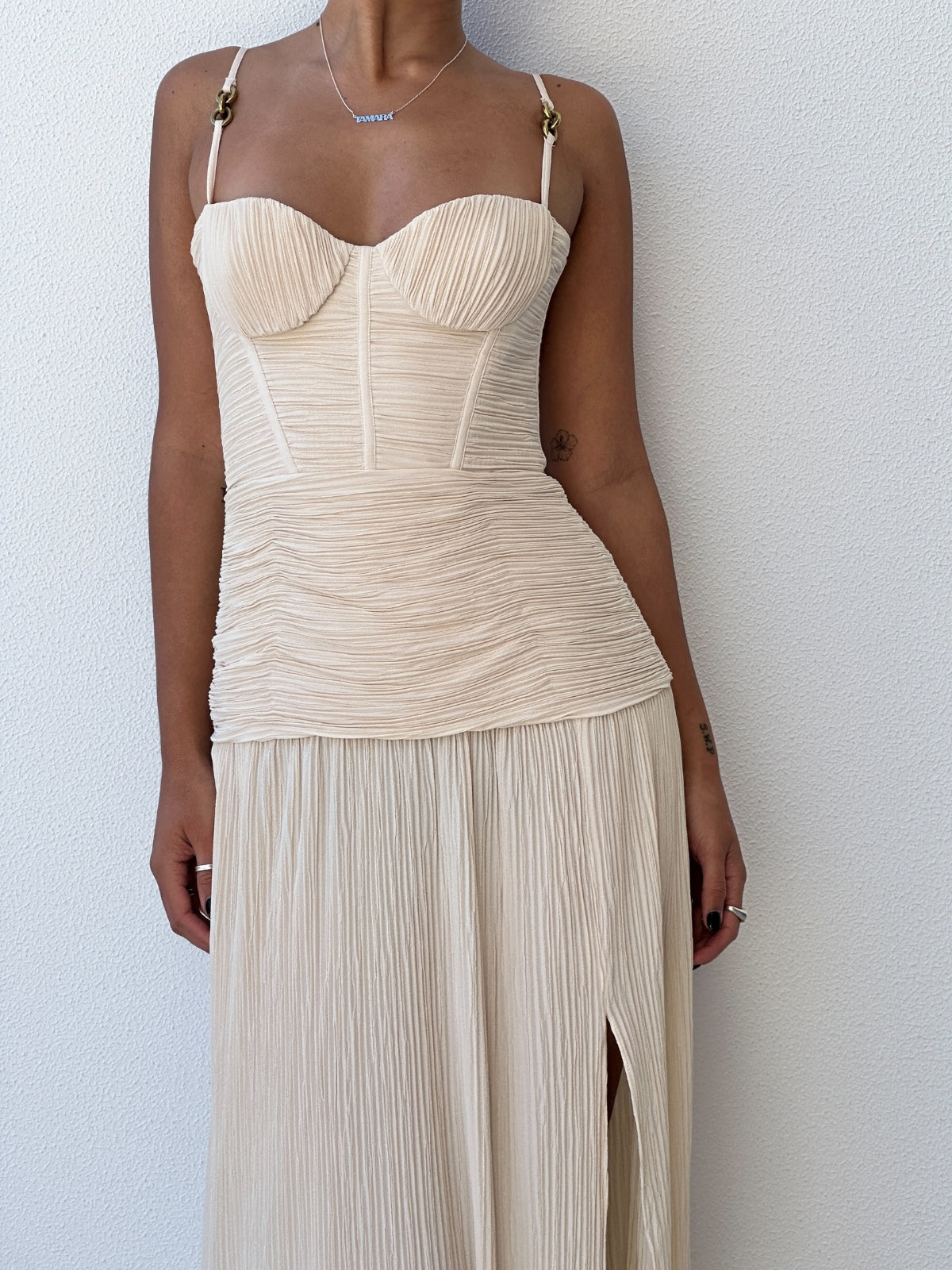 Manning Cartell | Pleat Gown - Cream | Loan That Label