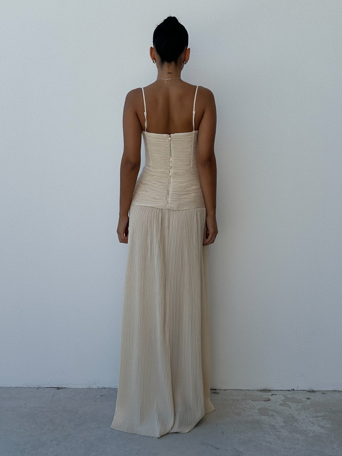 Manning Cartell | Pleat Gown - Cream | Loan That Label