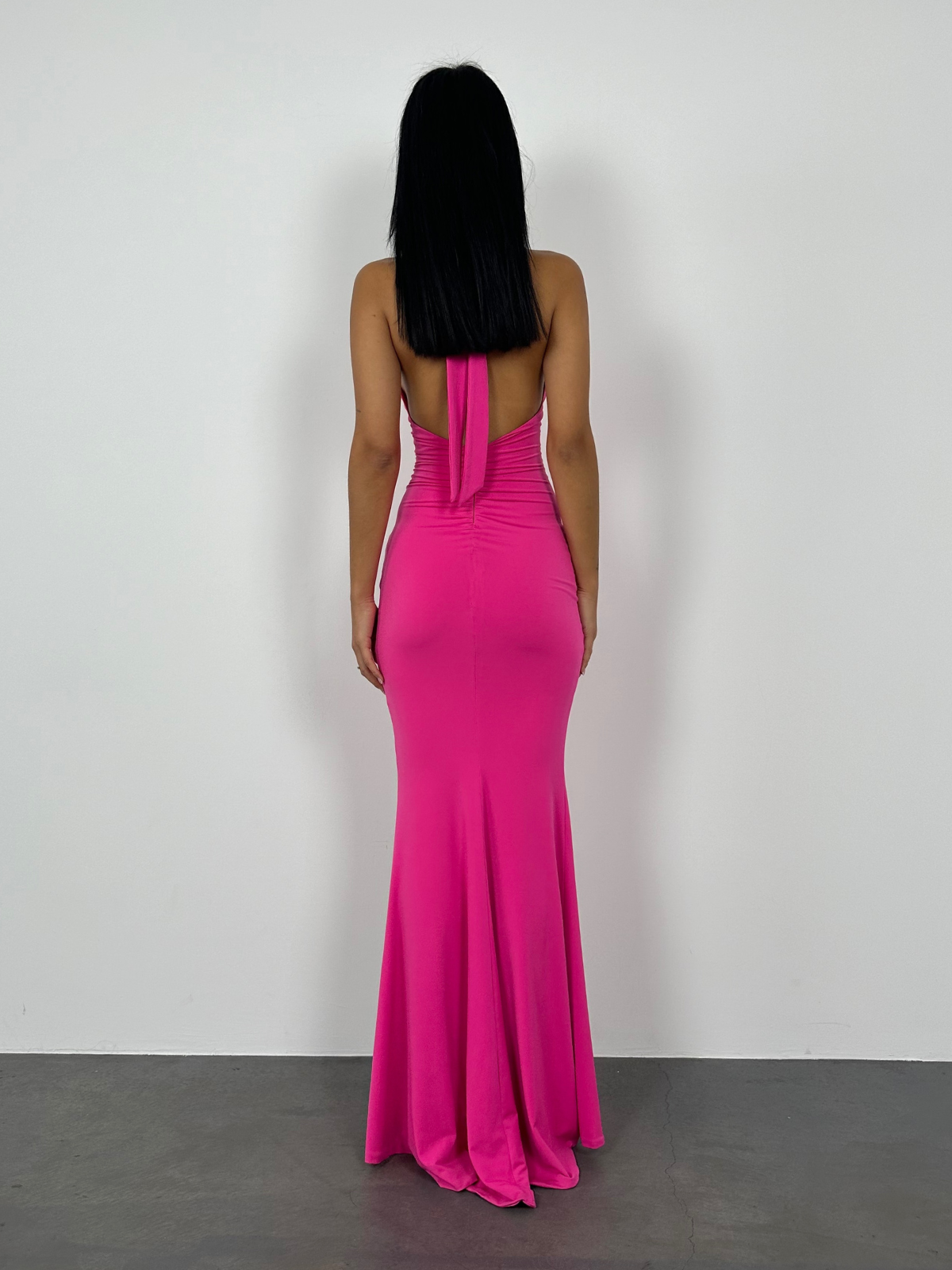 Illegal Halter Gown - Hot Pink