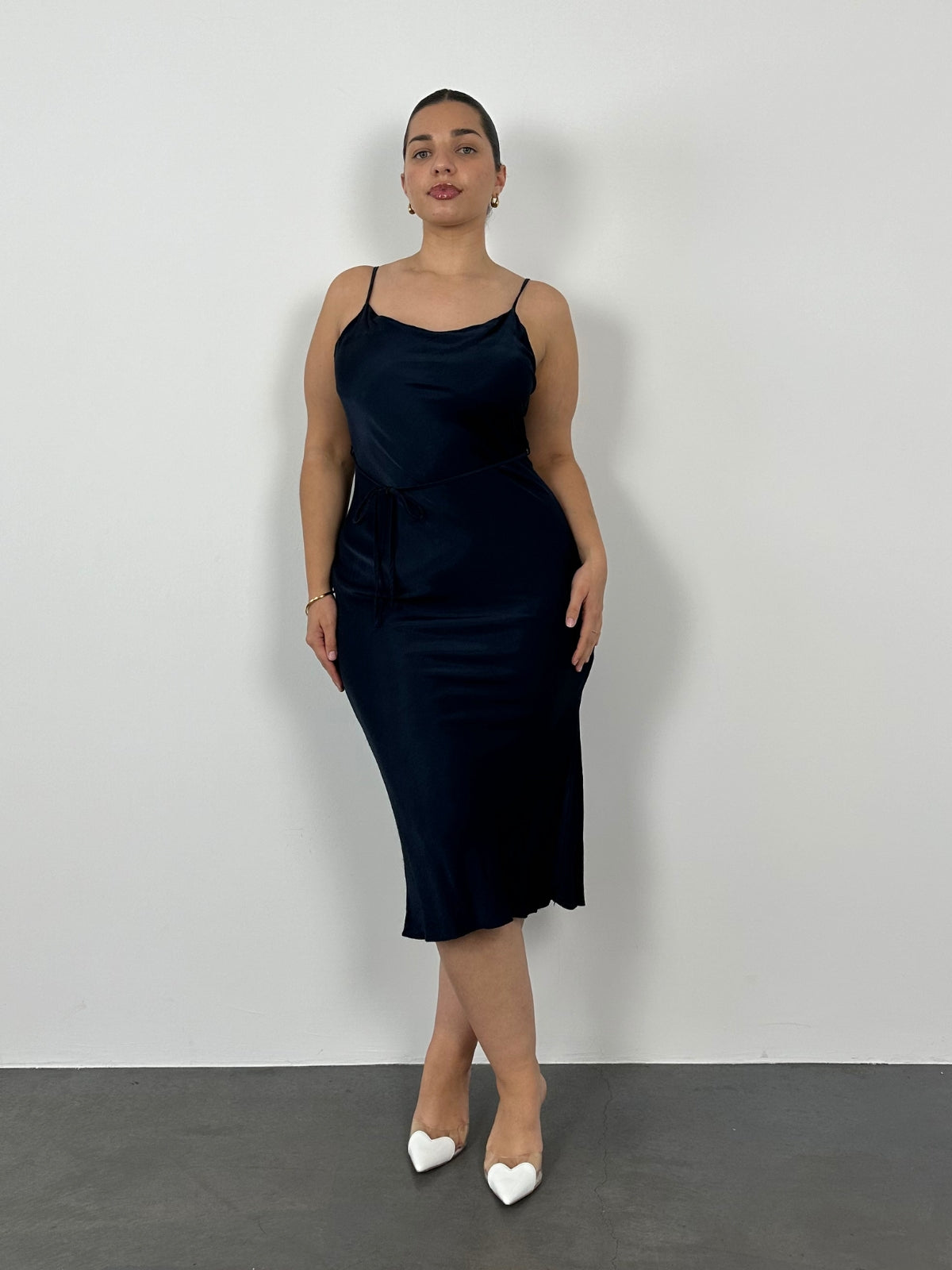 La Lune Cowl Dress - Navy