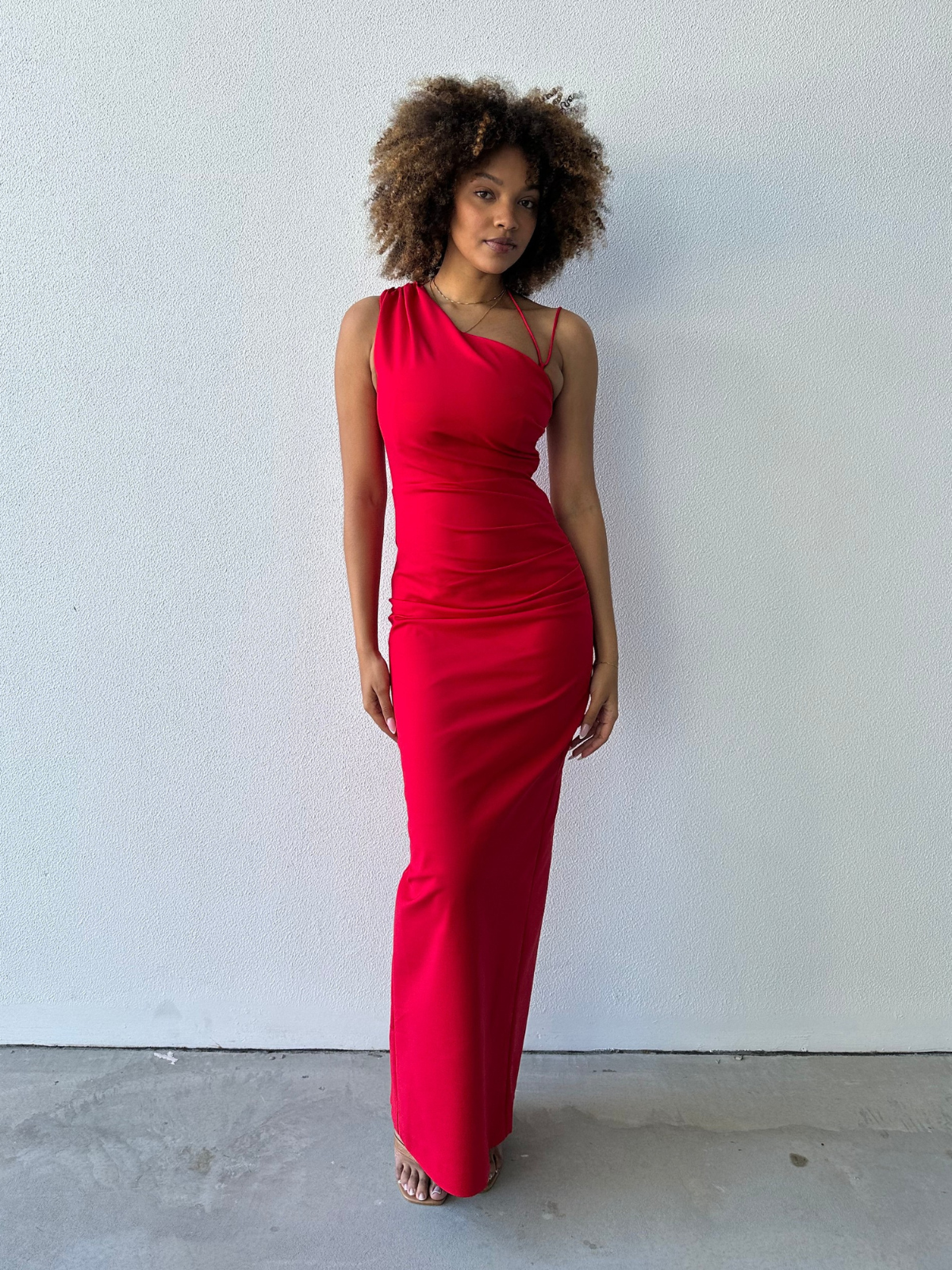 Lani Asymmetrical Gown - Red