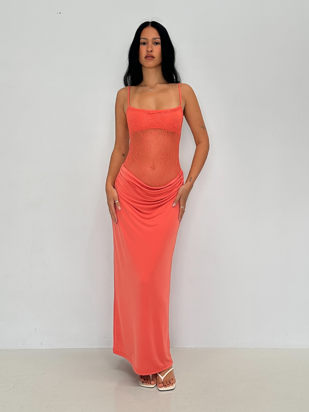 Stefania Dress - Coral