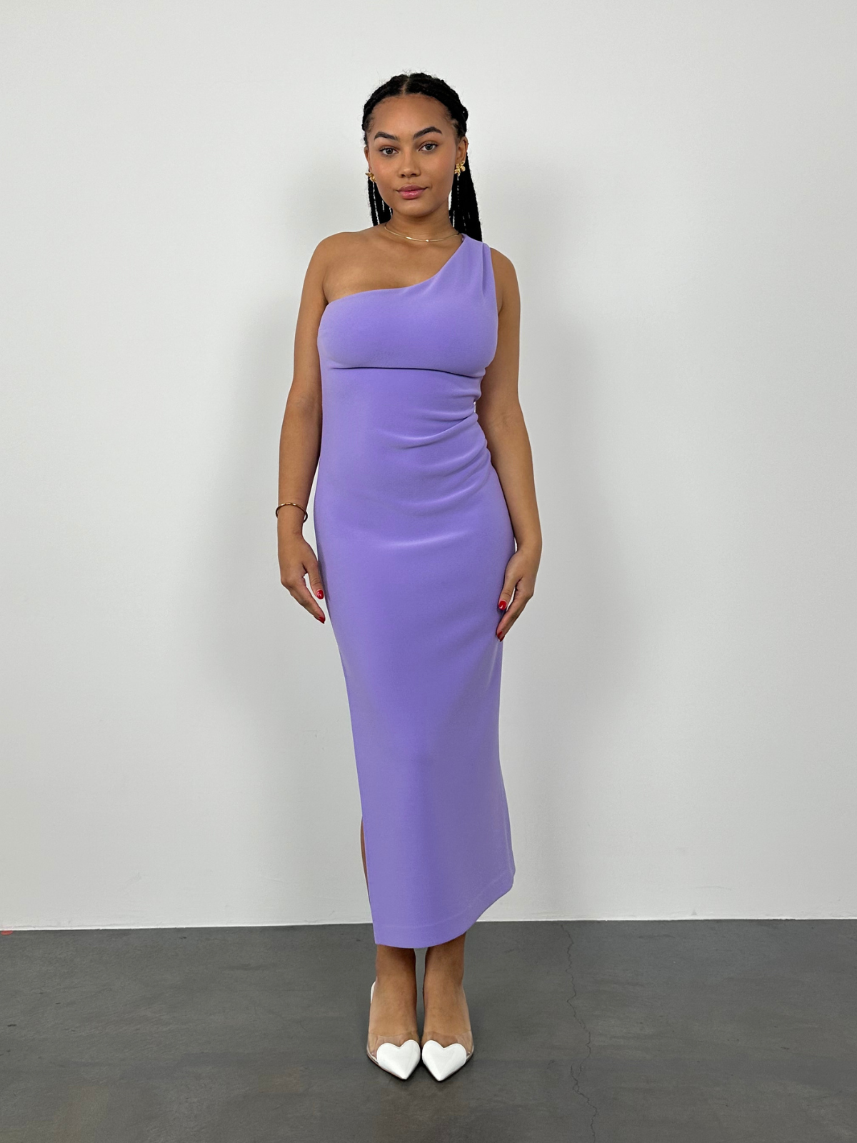 Clover Midi Dress - Purple