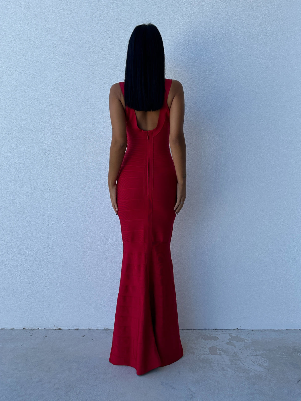 Poppy Bandage Gown - Cherry