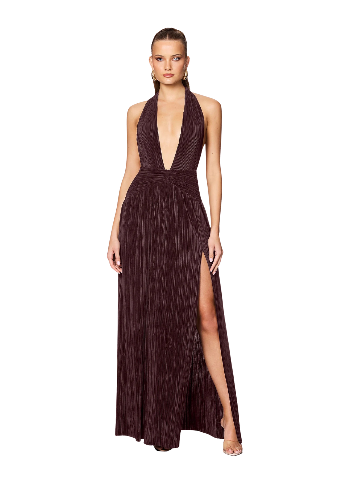 Desiree Halter Gown - Brown