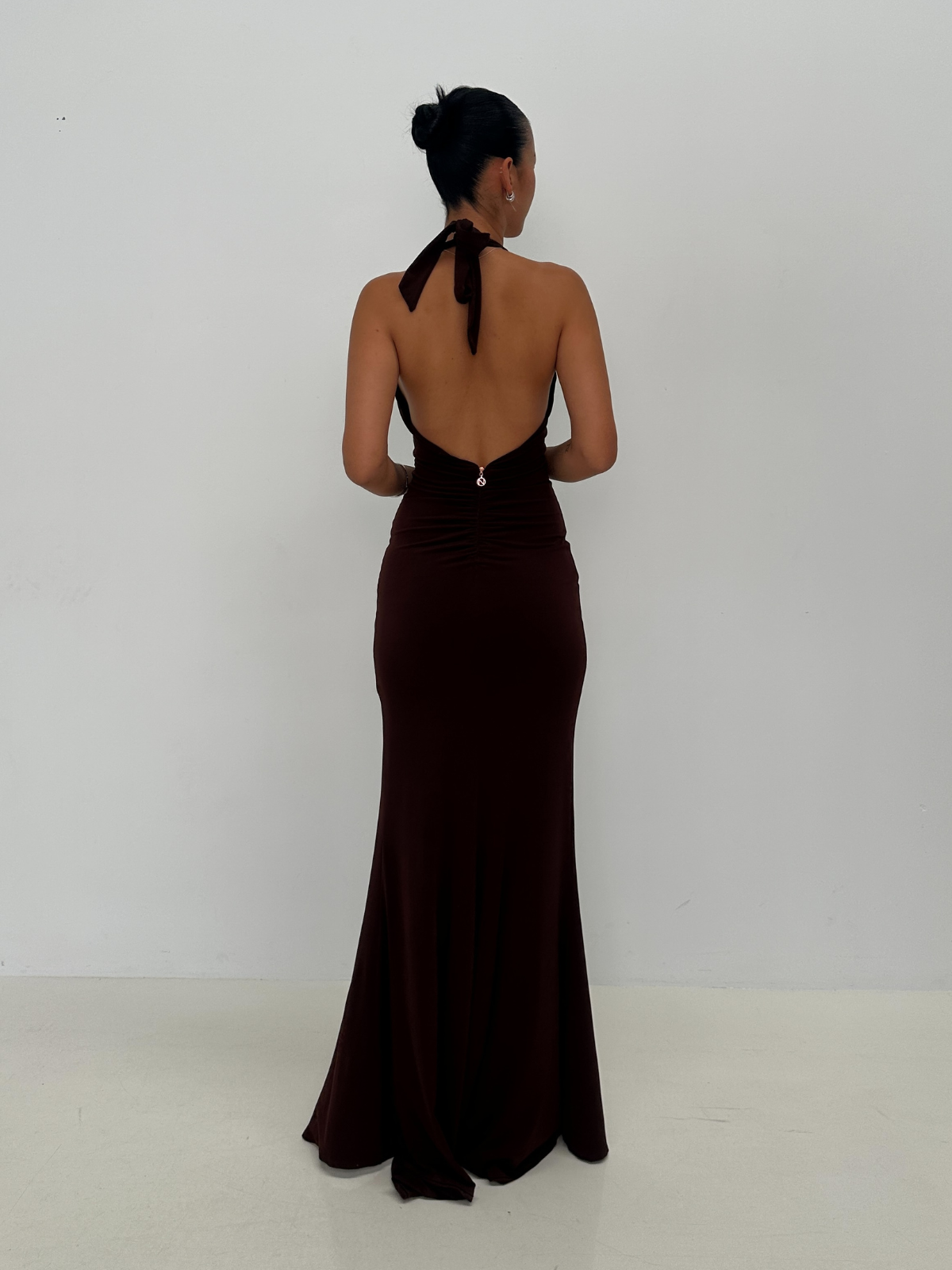 Illegal Halter Gown - Brown