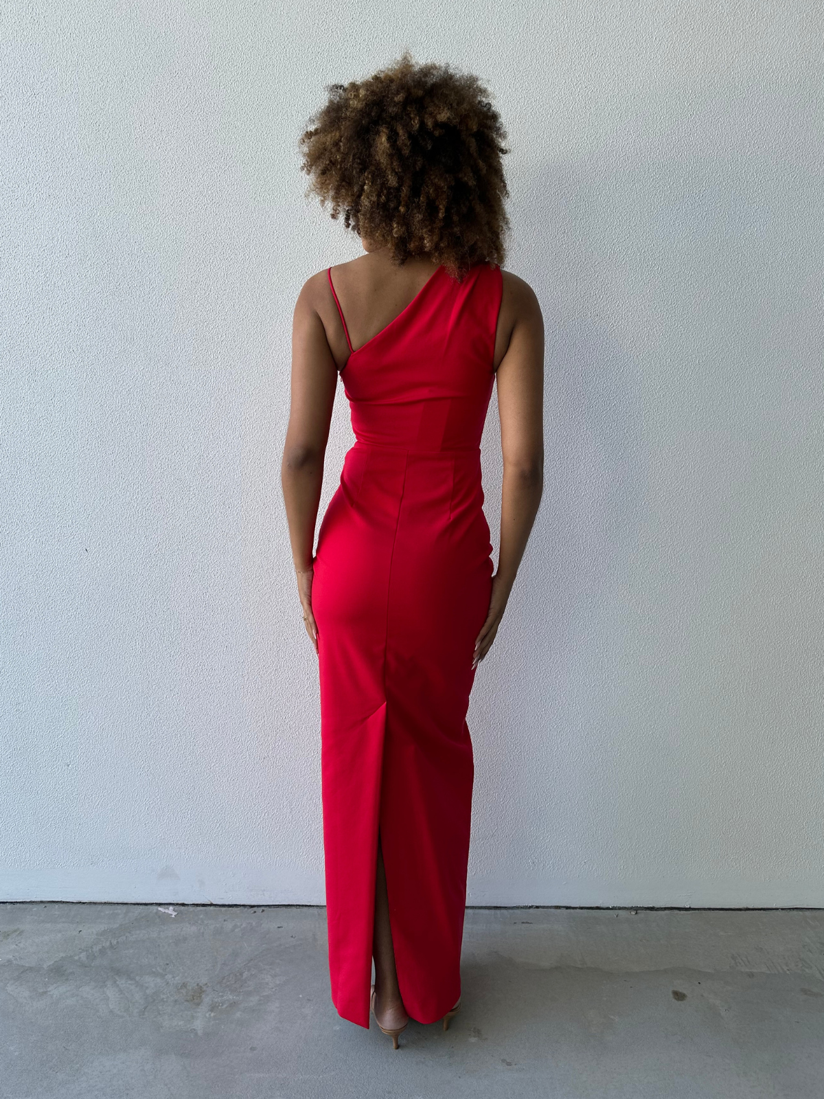 Lani Asymmetrical Gown - Red