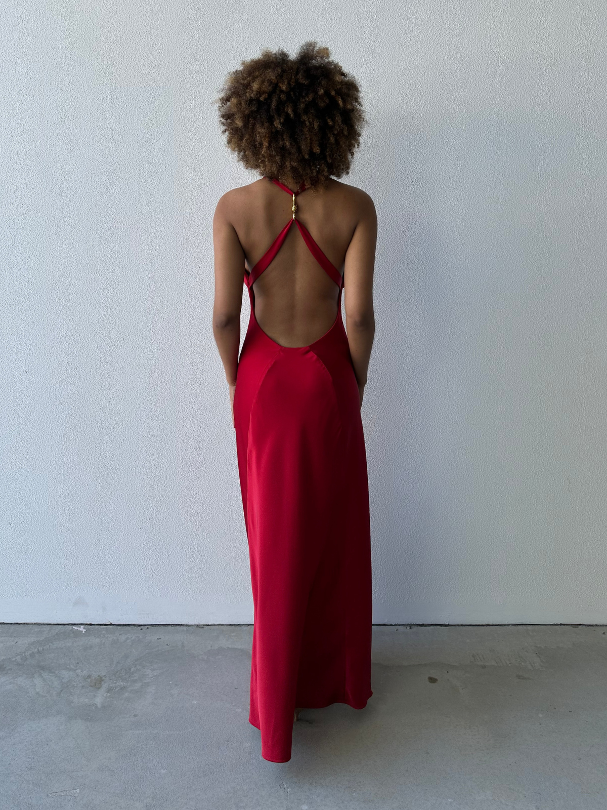 Charmed Cowl Dress - Red