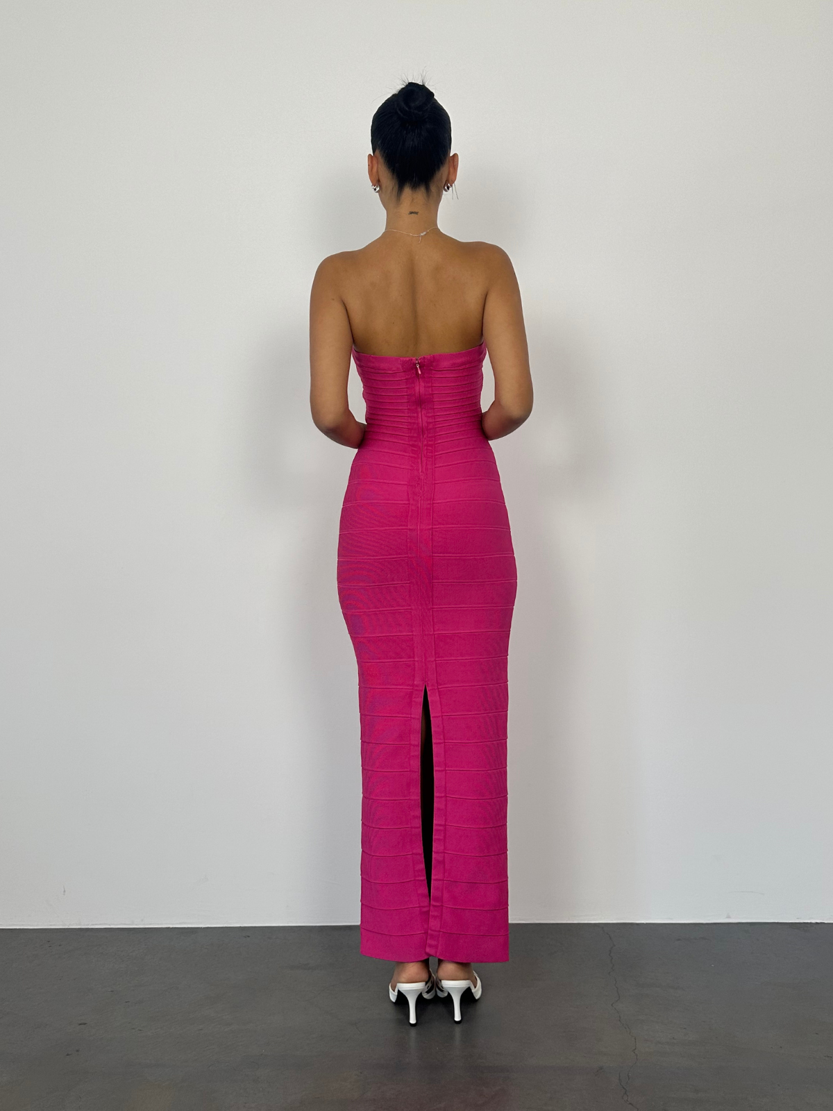 Strapless Bandage Gown - Hot Pink