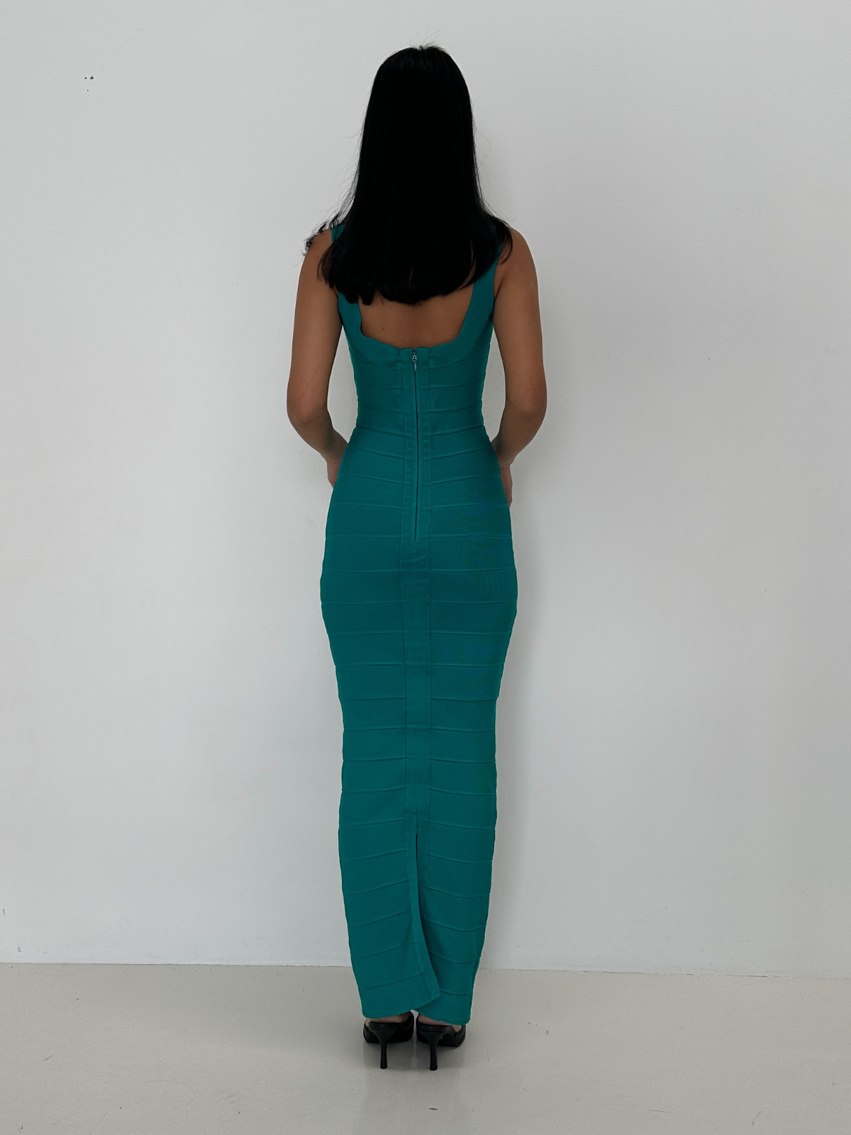 Round Neck Gown - Turquoise