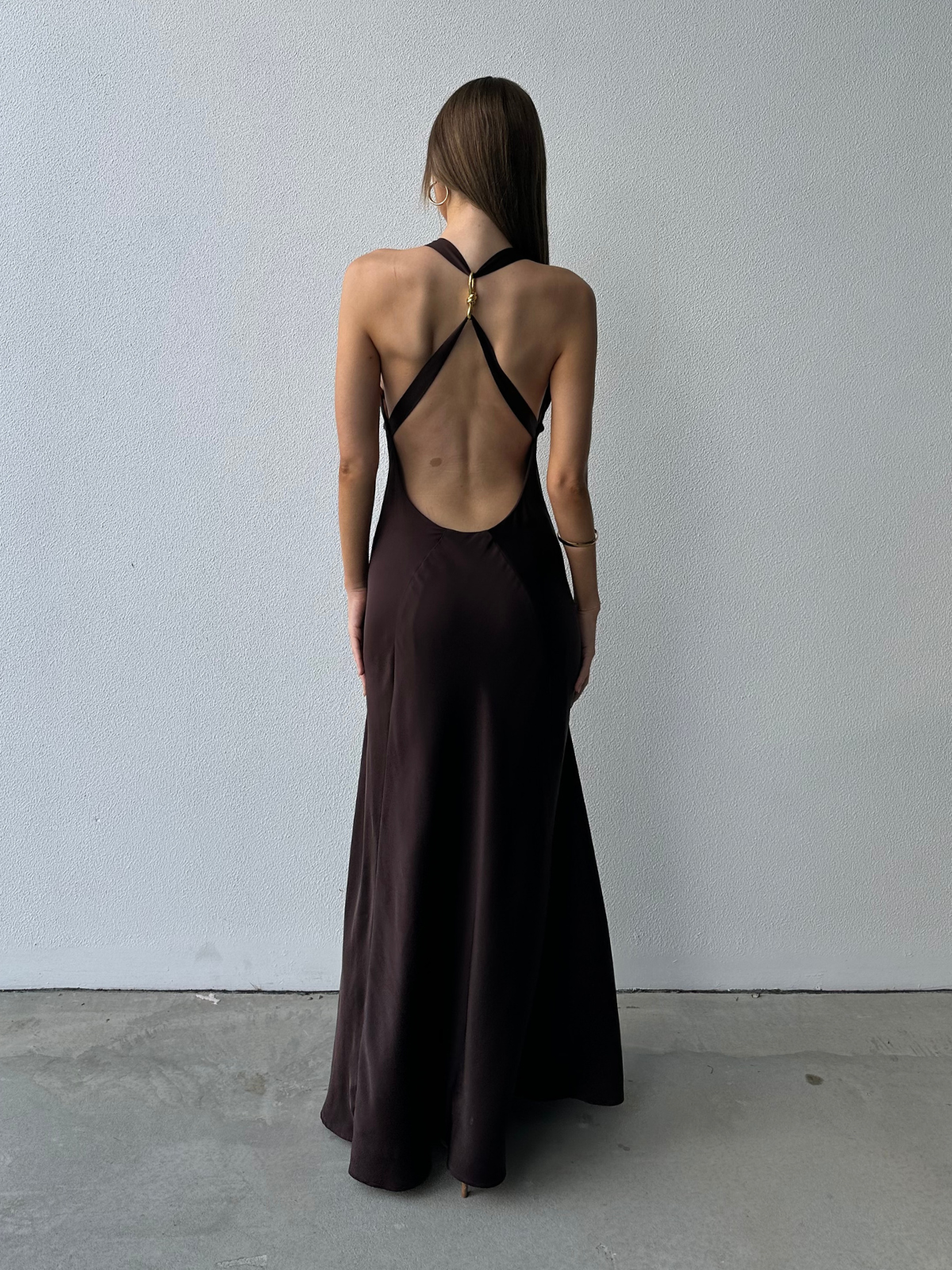 Charmed Cowl Dress - Brown