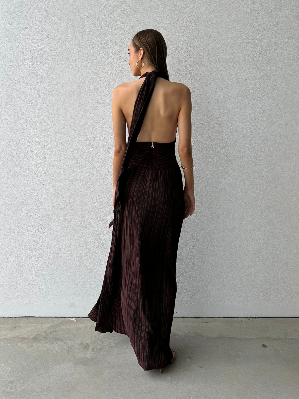 Desiree Halter Gown - Brown