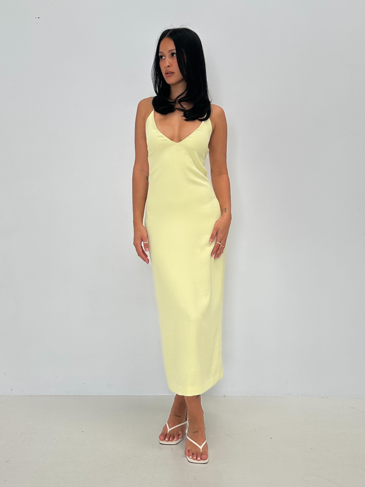 Floating Coil Dress - Lemon