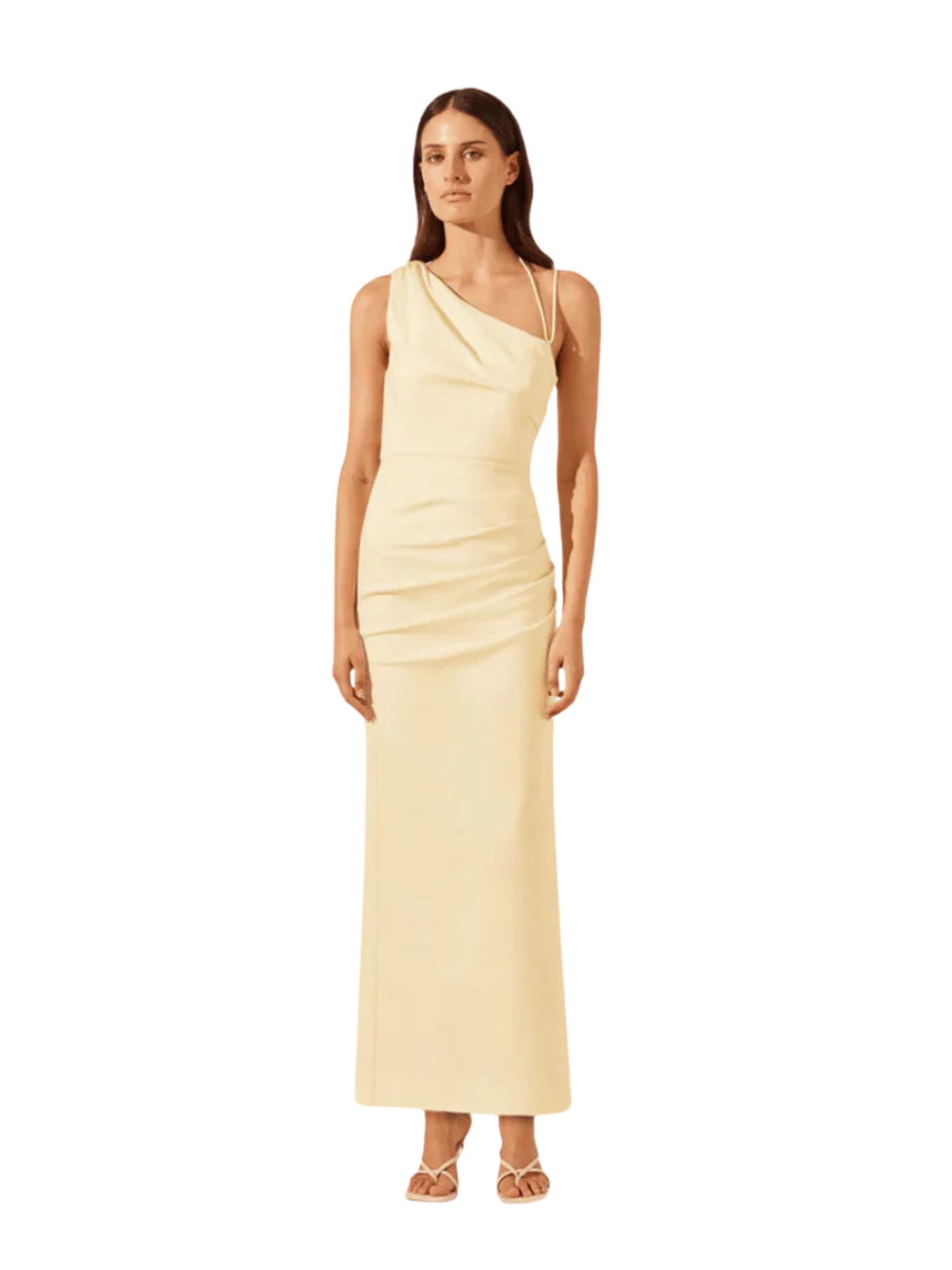 Lani Asymmetrical Gown - Lemon
