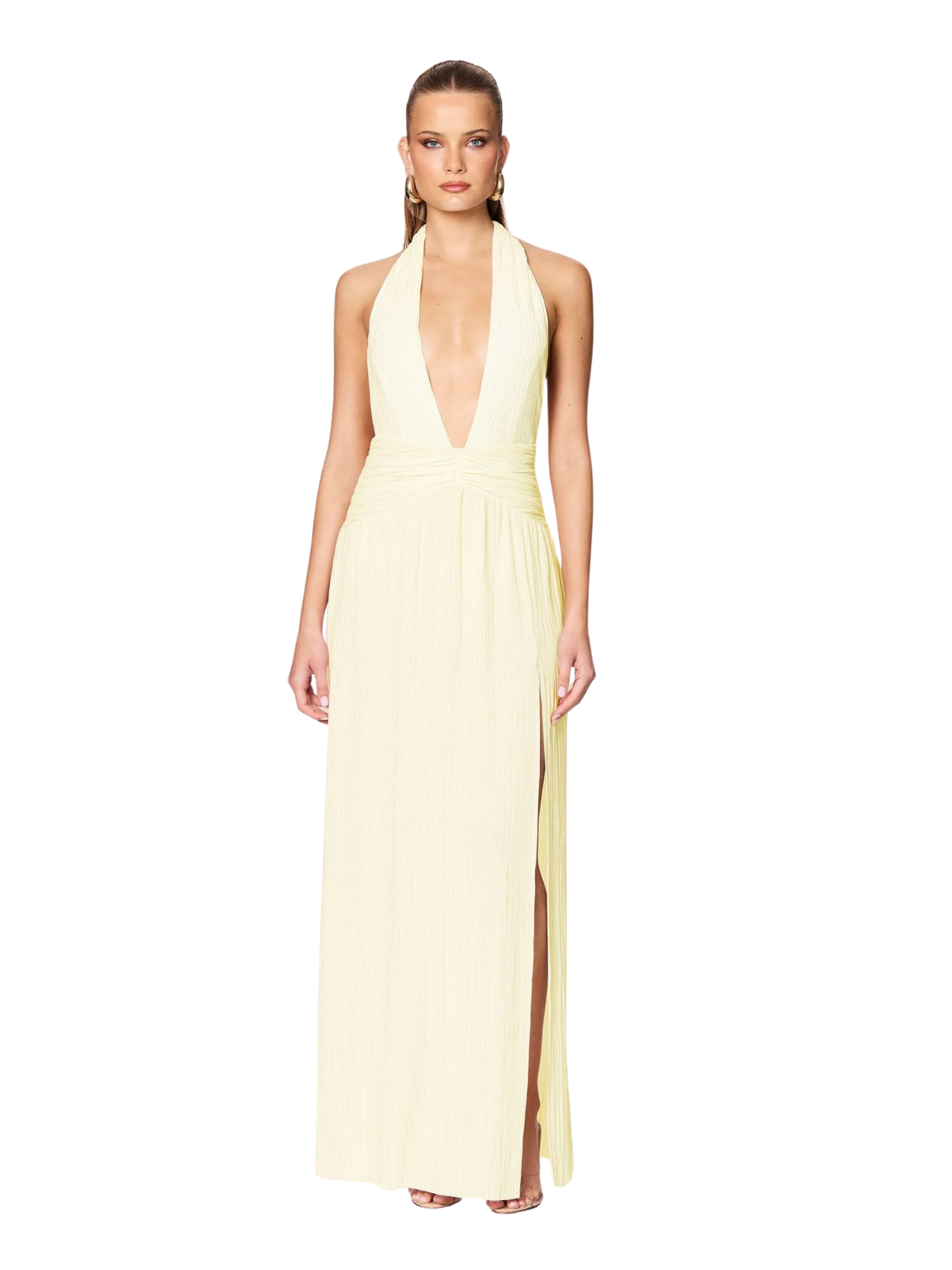 Desiree Halter Gown - Lemon