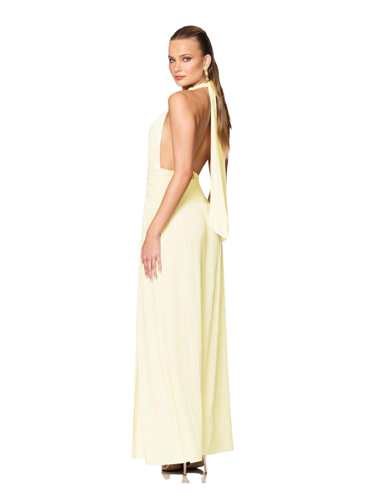 Desiree Halter Gown - Lemon