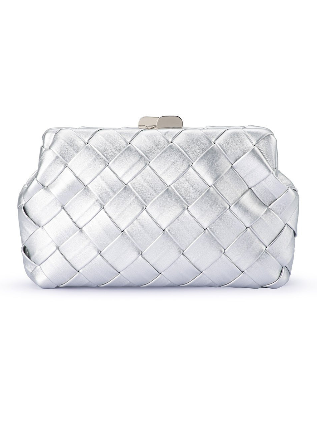 Quinn Woven Clutch - Silver