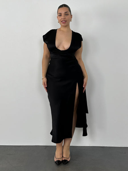 Bec + Bridge | Dreamer Wrap Dress - Black | Loan That Label Bec + Bridge | Dreamer Wrap Dress - Black | Loan That Label