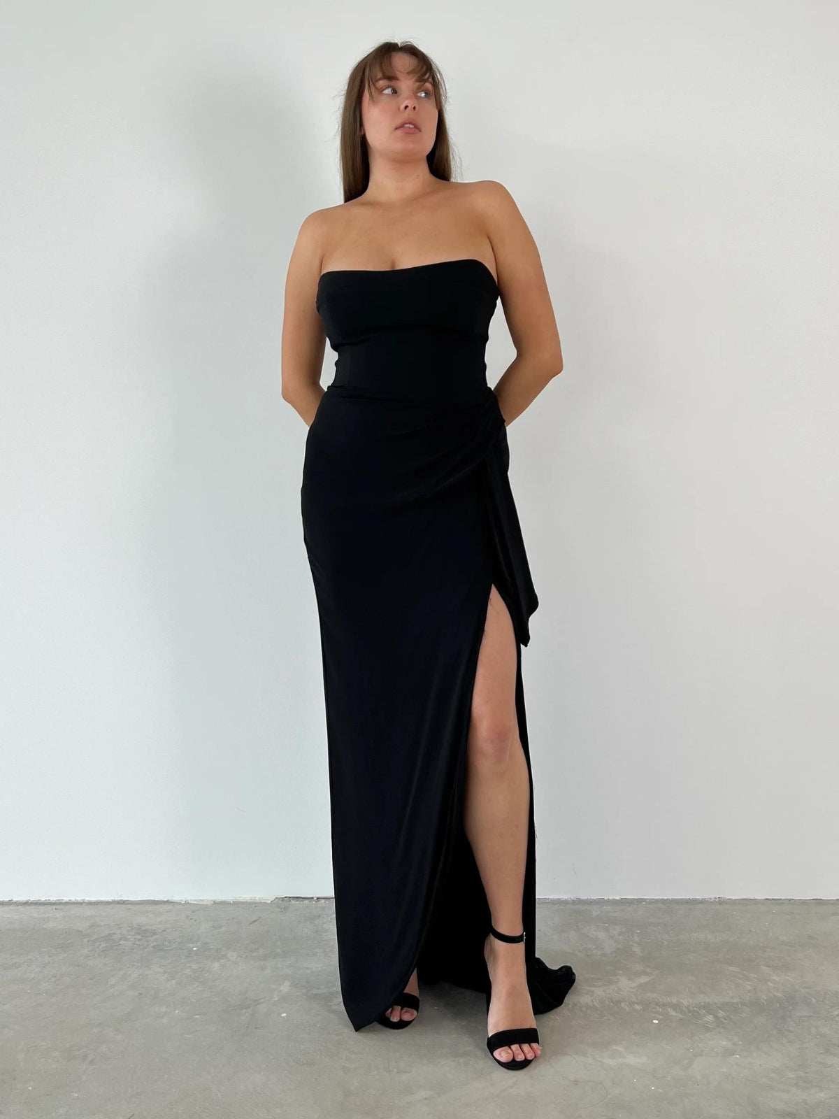 Asymmetrical Gown Black