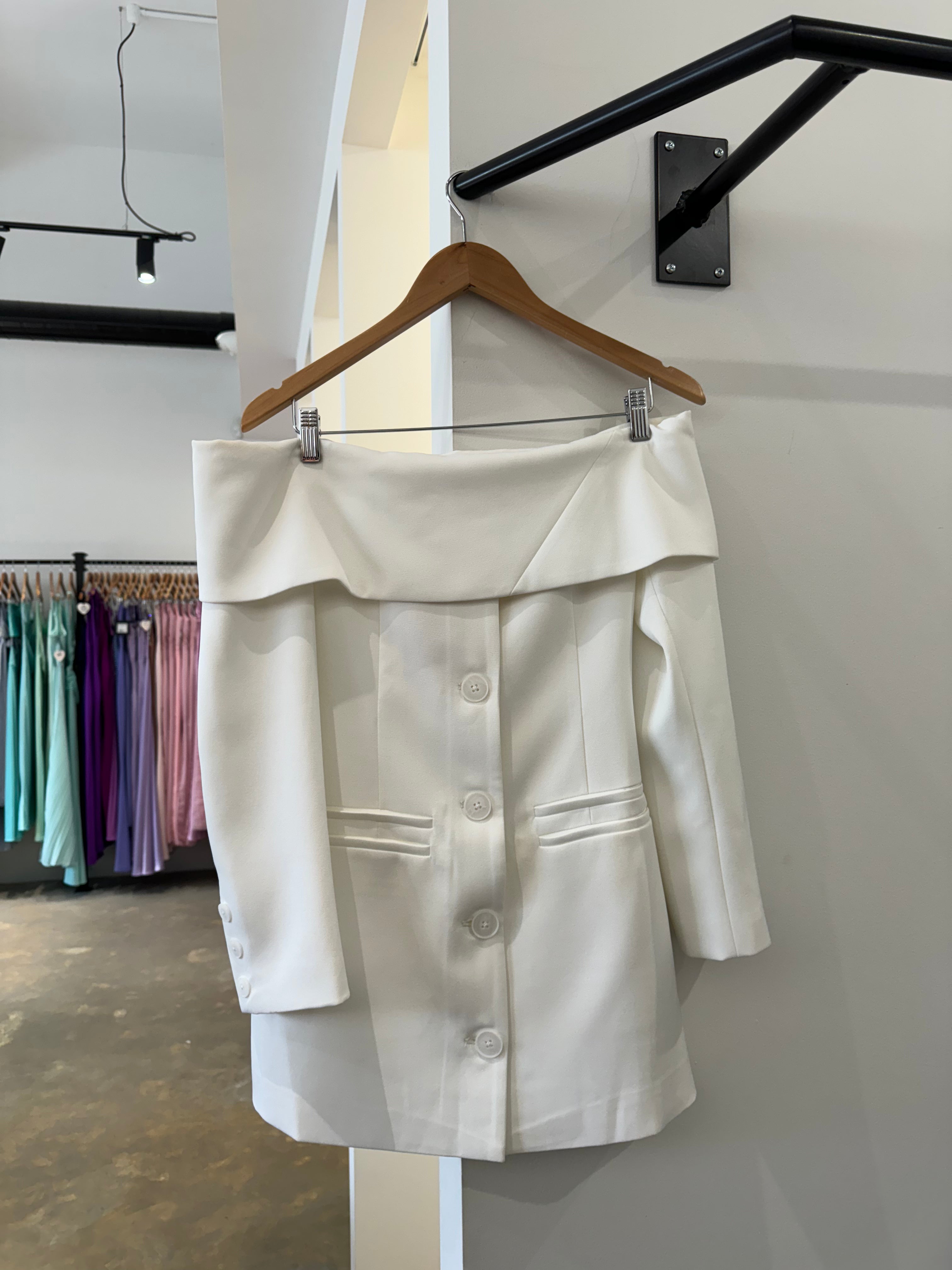 Chloe Blazer Dress White XS - FOR SALE