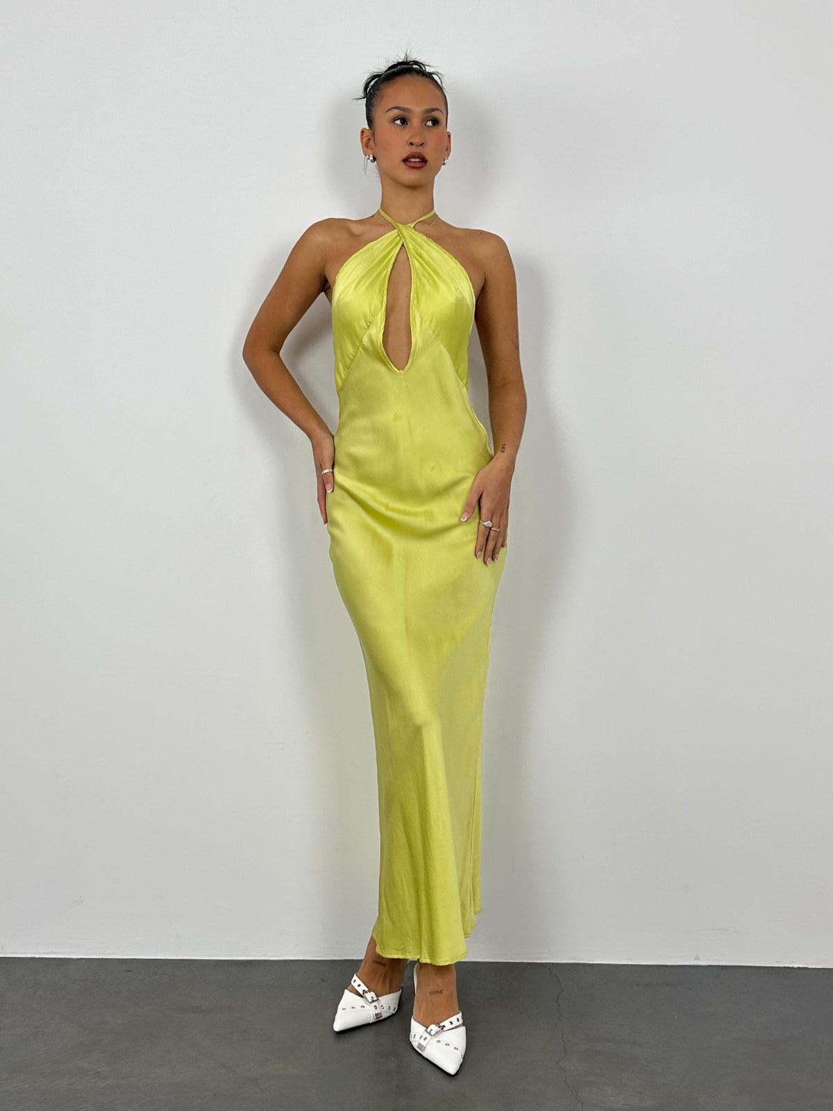 Natalie Rolt | Irena Dress - Lime| Loan That Label