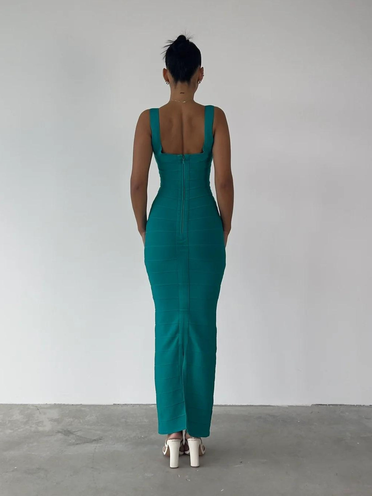 Round Neck Gown - Turquoise