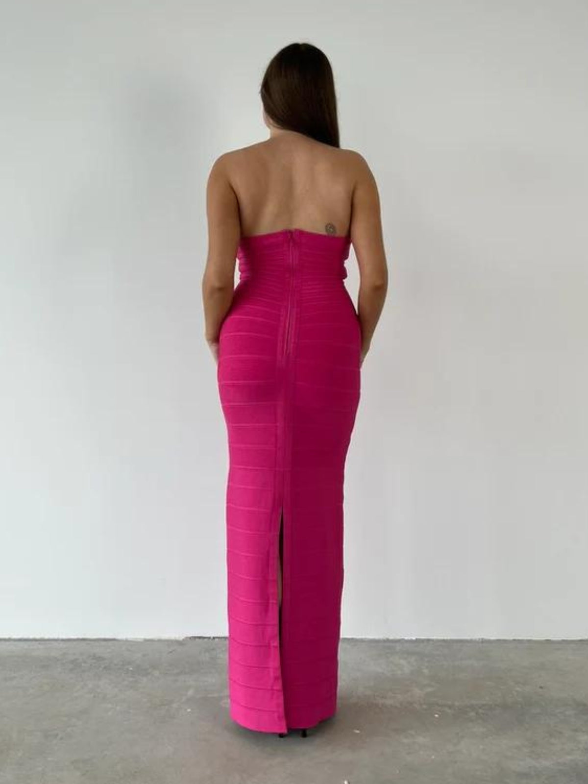 Strapless Bandage Gown - Hot Pink