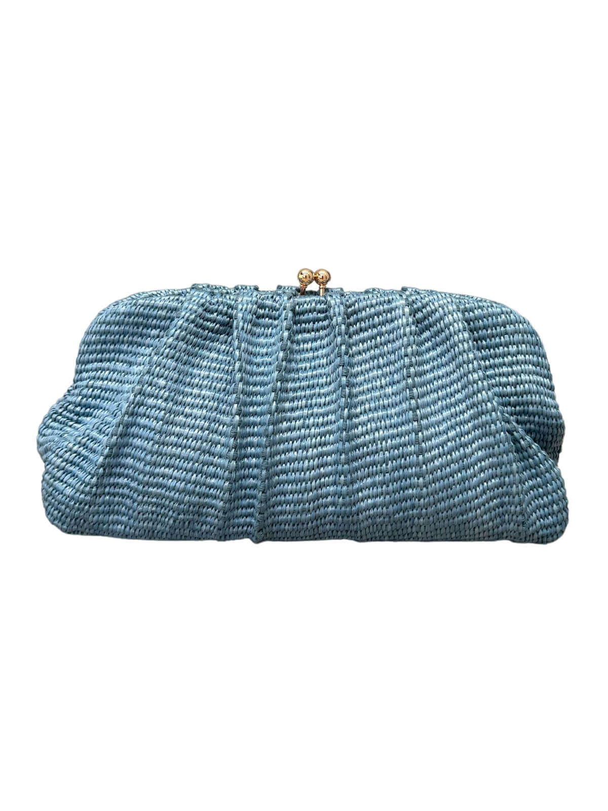 Queenie Woven Clutch - Blue