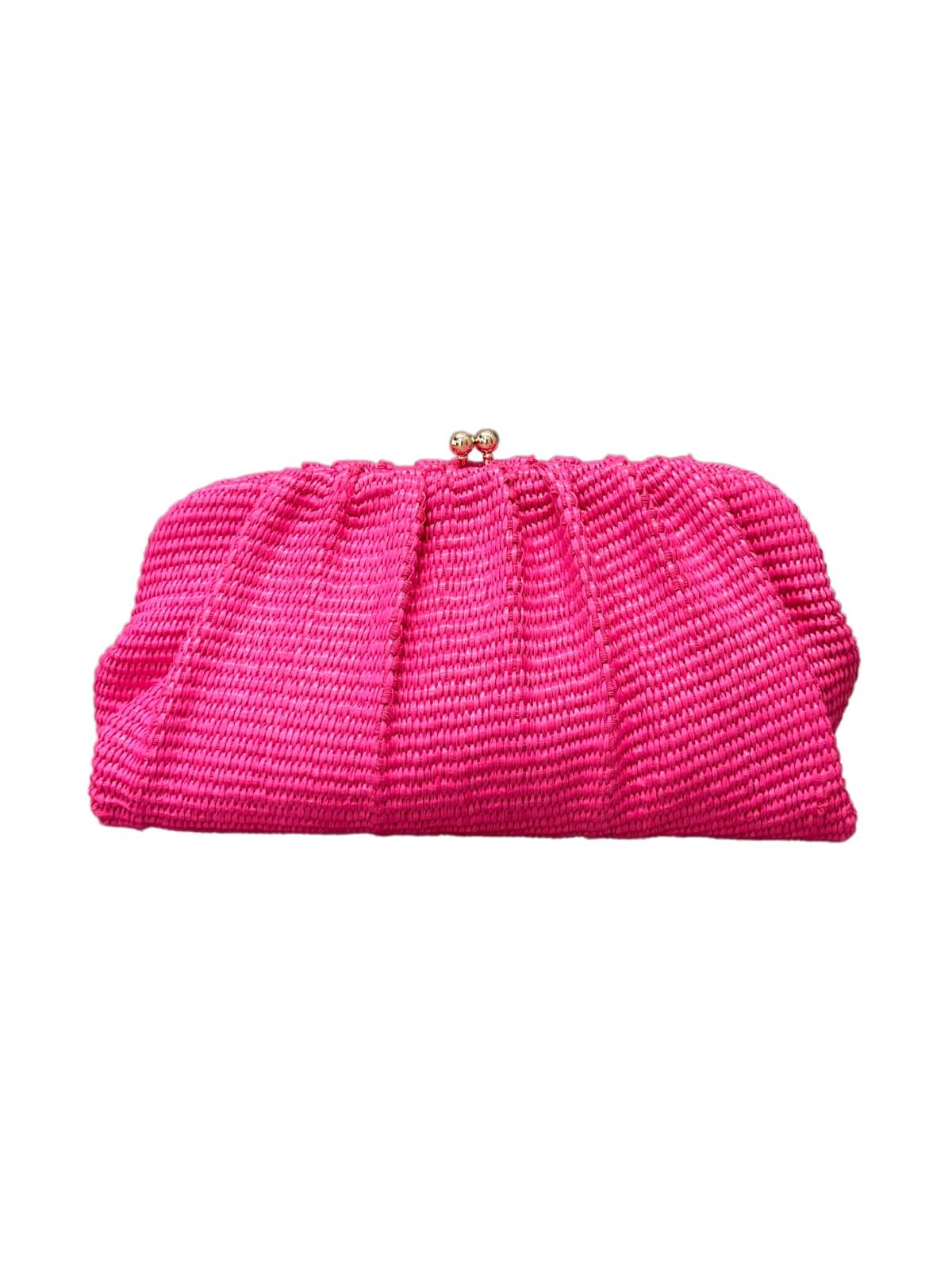 Queenie Woven Clutch - Pink