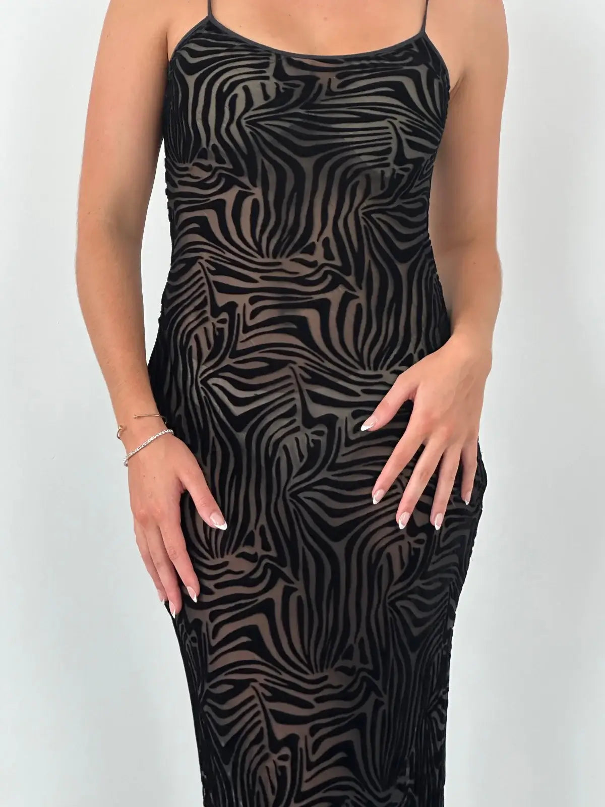 Amber Zebra Dress - Black