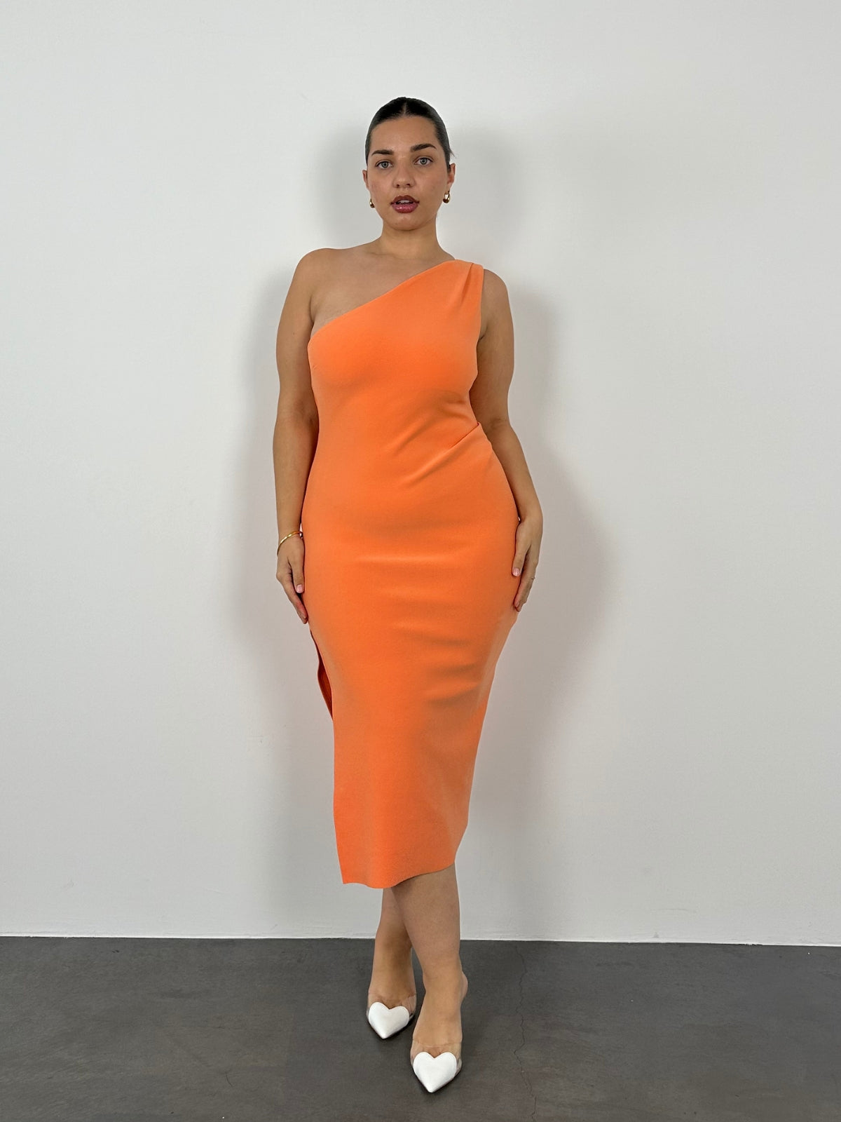 Clover Midi Dress - Orange