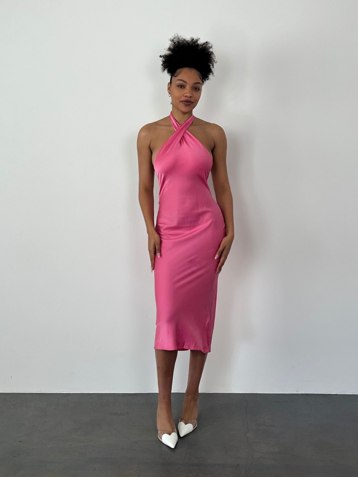 Natalie Rolt | Effie Midi - Pink | Loan That Label