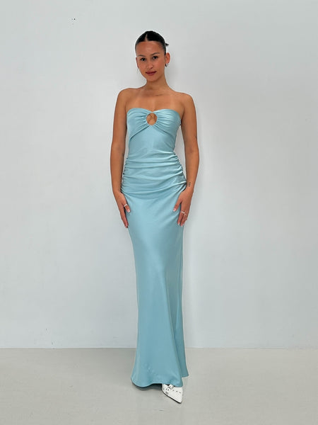 Bec + Bridge | Emilia Strapless Dress - Blue | Loan That Label Bec + Bridge | Emilia Strapless Dress - Blue | Loan That Label