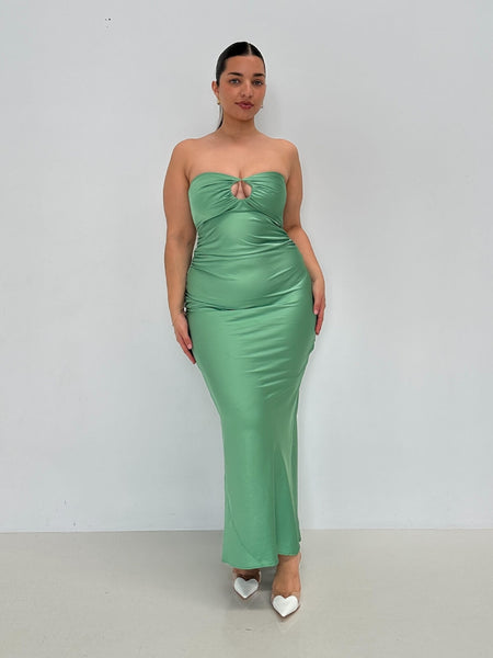 Bec + Bridge | Emilia Strapless Dress - Green | Loan That Label Bec + Bridge | Emilia Strapless Dress - Green | Loan That Label