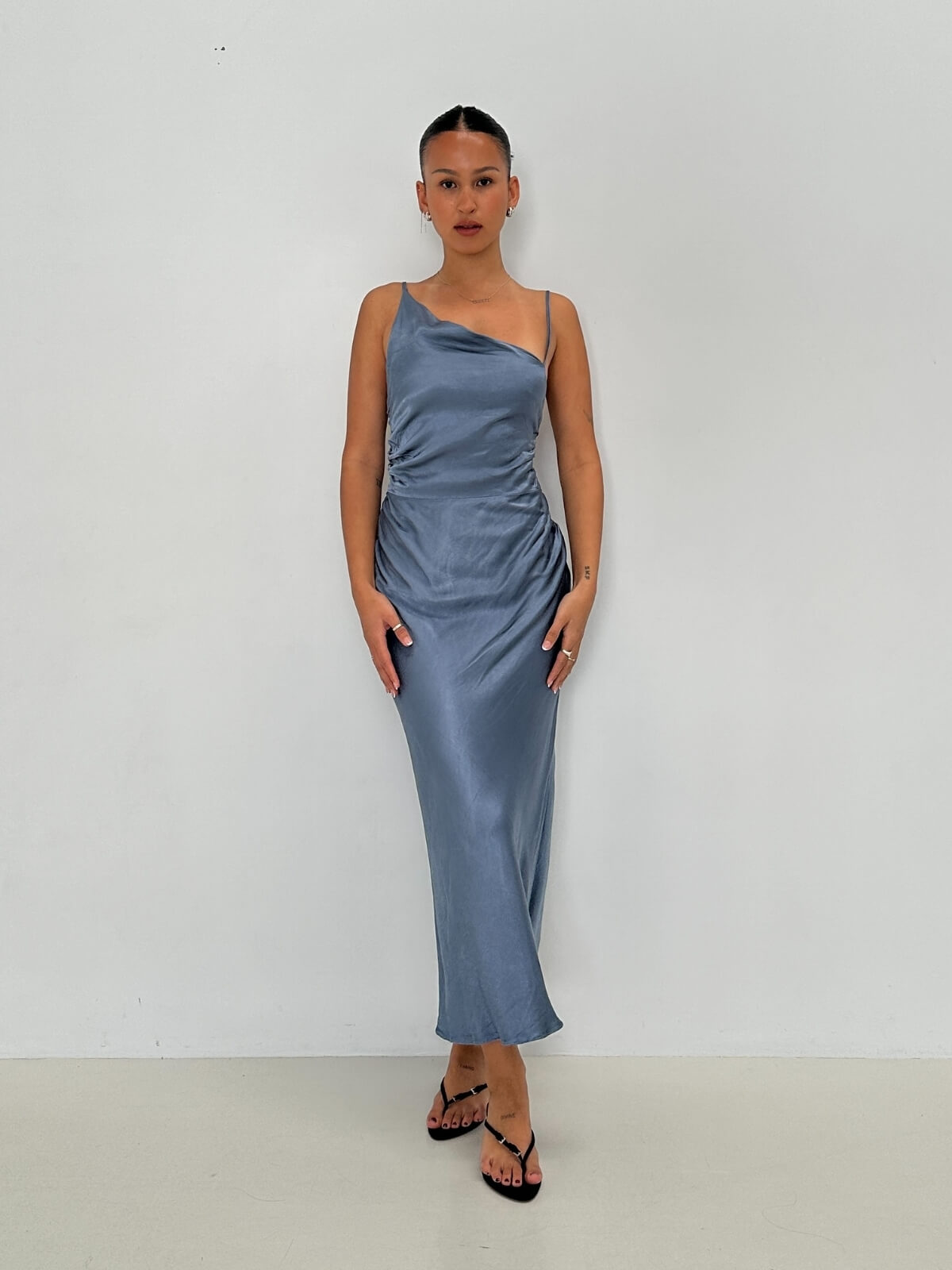 La Lune Asymmetrical Midi - Blue